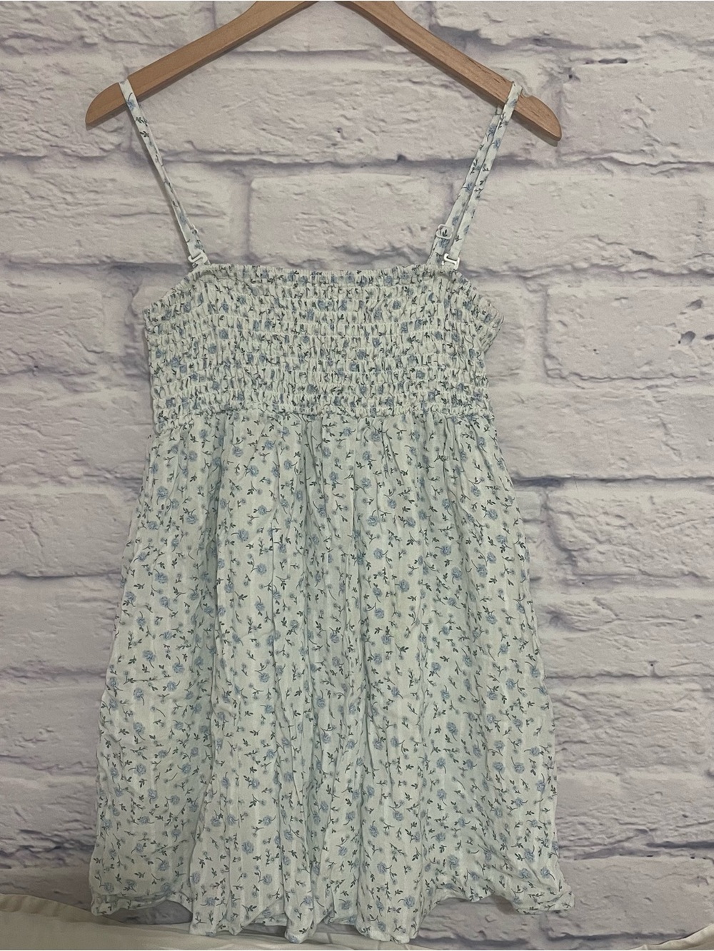 bp Light Blue Floral Smocked Sundress